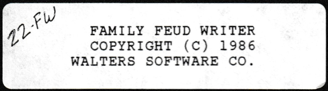 Family Feud Writer Package